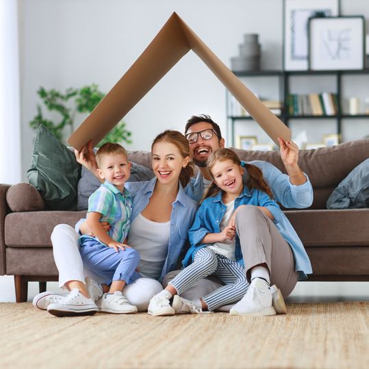 Happy family in control of their home.